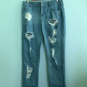 Distressed jeans